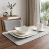 White Five Piece Square Bone China Dinnerware Set
