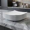 White Six Piece Square Bone China Service For Six Bread and Butter Set