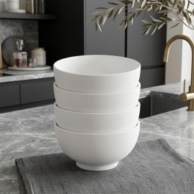 White Four Piece Porcelain Service For Four Bowl Set