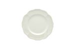 White Four Piece Round Scallop Stoneware Service For Four Salad Plate Set
