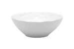 White Six Piece Round Pebbled Porcelain Service For Six Bowl Set