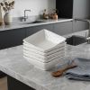White Six Piece Pebbled Porcelain Service For Six Bowl Set