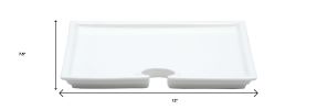 Set of Six White Porcelain Appetizer Plates with Wine Holder