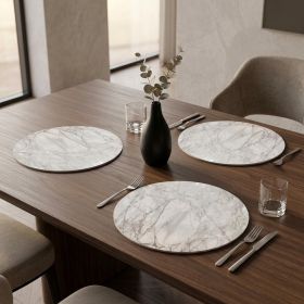 Set of Two Silver Swirl Cork Round Indoor Outdoor Placemats