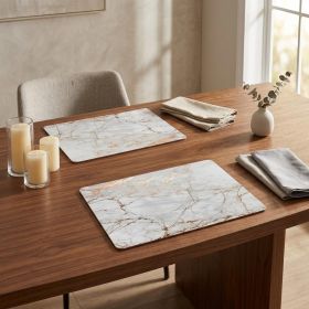 Set of Two Gold Swirl Cork Rectangular Indoor Outdoor Placemats