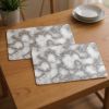 Set of Two Gray and Gold Abstract Cork Rectangular Indoor Outdoor Placemats