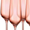 Set of Four Translucent Blush Champagne Flutes
