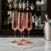 Set of Four Translucent Blush Champagne Flutes