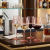 Set of Four Translucent Blush coral Large Wine Glasses