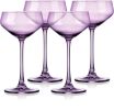 Set of Four Translucent Purple Coupe Glasses