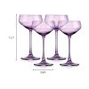Set of Four Translucent Purple Coupe Glasses