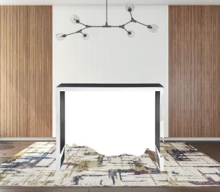 50" Black And Silver Rectangular High Top Bar Table