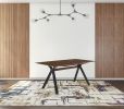 63" Walnut And Black Rectangular Dining Table