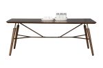 71" Brown Rectangular Manufactured Wood And Solid Wood Dining Table