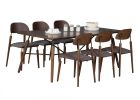71" Brown Rectangular Manufactured Wood And Solid Wood Dining Table