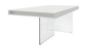 79" White And Clear Rectangular Manufactured Wood And Glass Dining Table