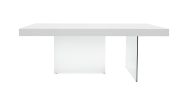 79" White And Clear Rectangular Manufactured Wood And Glass Dining Table