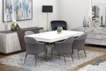 79" White And Clear Rectangular Manufactured Wood And Glass Dining Table