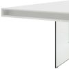 79" White And Clear Rectangular Manufactured Wood And Glass Dining Table