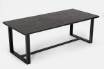 87" Black Rectangular Solid Manufactured Wood And Iron Dining Table