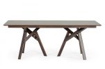 79" Dark Wenge Rectangular Solid Manufactured Wood And Solid Wood Dining Table