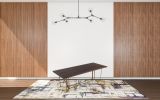 95" Dark Mango And Brass Rectangular Manufactured Wood And Iron Dining Table