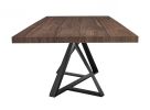 87" Walnut And Black Rectangular Manufactured Wood And Iron Dining Table