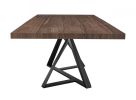87" Walnut And Black Rectangular Manufactured Wood And Iron Dining Table
