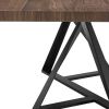 87" Walnut And Black Rectangular Manufactured Wood And Iron Dining Table