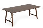 79" Walnut Rectangular Solid Manufactured Wood And Solid Wood Dining Table