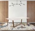 87" White And Walnut Rectangular Manufactured Wood And Solid Manufactured Wood Dining Table
