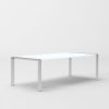 95" White And Silver Stainless Steel Dining Table