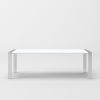 95" White And Silver Stainless Steel Dining Table