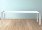 95" White And Silver Stainless Steel Dining Table