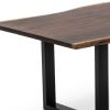102" Brown And Black Solid Wood And Metal Sled Base Dining Table