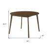 42" Brown Rounded Solid Wood Dining Table