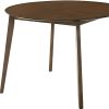 42" Brown Rounded Solid Wood Dining Table