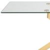 63" Clear And Gold Rectangular Glass And Stainless Steel Dining Table