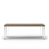 95" Walnut And Chrome Rectangular Manufactured Wood And Stainless Steel Dining Table