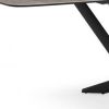 118" Gray And Black Ceramic And Metal Trestle Base Dining Table