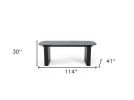 114" Smoked Rectangular Manufactured Wood Self-Storing Leaf Dining Table