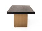 95" Dark Brown And Brass Metal Sled Base Dining Table