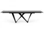 107" Black Rectangular Ceramic And Metal Self-Storing Leaf Dining Table