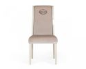 Set of Two Off White And Champagne Upholstered Velvet Dining Side Chairs