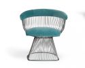 Teal And Silver Velvet Steel Windsor Back Dining Arm Chair