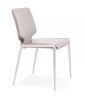 Set of Two Dark Gray And Silver Upholstered Faux Leather Dining Side Chairs