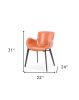 Terra Cotta And Black Upholstered Faux Leather Dining Side Chair