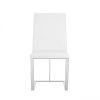 White And Silver Upholstered Faux Leather Dining Side Chair