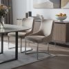 Set of Two Tufted Beige And Silver Upholstered Velvet Wing Back Dining Side Chairs