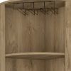 18" Brown Corner Bar Cabinet With Eleven Shelves